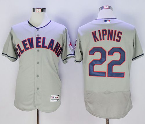 Indians #22 Jason Kipnis Grey Flexbase Authentic Collection Stitched MLB Jersey - Click Image to Close